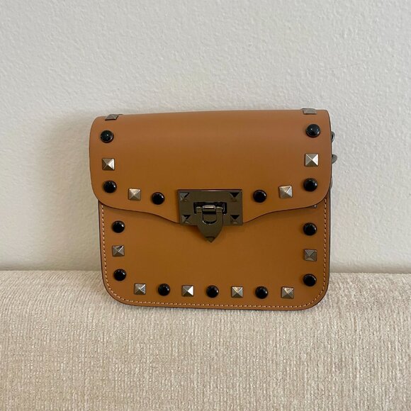Brown Leather Purse with Studs - Picture 2 of 6